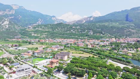Civilized-residential-blocks-of-Riva-Del-Garda-Italy-aerial