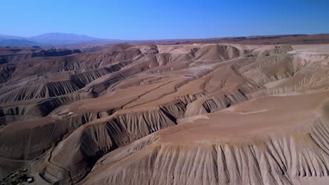 Aerial-view-over-Atacama-desert,-Chile---forward,-drone-shot
