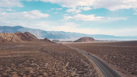 Long-highway-Road-trip-through-beauty-and-tranquility-of-Mojave-desert