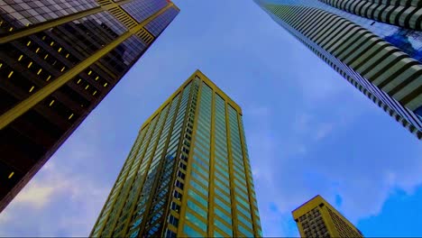 Yonge-and-Bloor-Toronto-Downtown-iconic-skyscrapers-replacing-the-old-with-the-new-worms-eye-view-bottom-to-top-banks-offices-hotels-condos-business-representing-the-financial-success-of-Canada