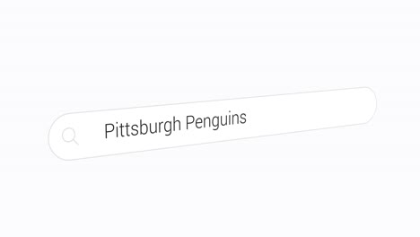 Ingresando-Pingüinos-De-Pittsburgh-En-El-Motor-De-Búsqueda-De-La-Computadora---Equipo-De-Hockey-Sobre-Hielo