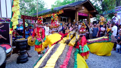 A-presentation-of-cultural-dance-in-their-colorful-tribal-costumes-dancing-on-the-street