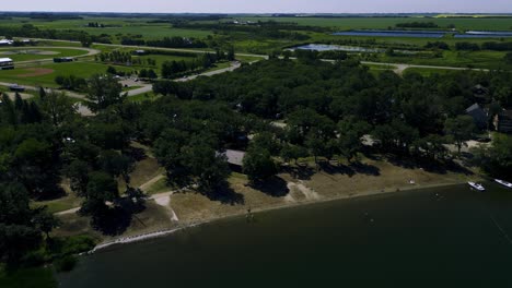 An-Aerial-View-of-Turtle-Mountain-Kerry-Park-Beach-in-Killarney-Manitoba-Canada