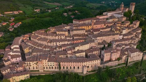 Aerial-View-Of-Nocera-Umbra-Town-And-Comune-In-Perugia,-Italy