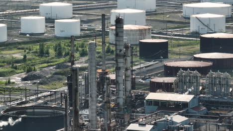 Aerial-view-of-oil-refineries-in-Montreal-quebec