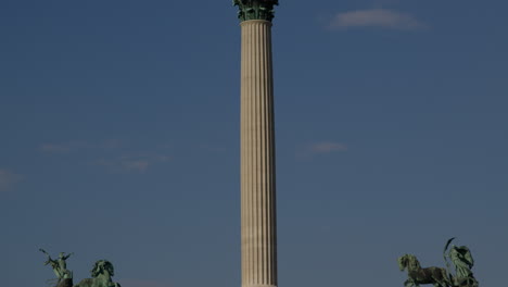 Pan-Up-the-Millennium-Monument-in-Budapest-on-the-Heroes-Square