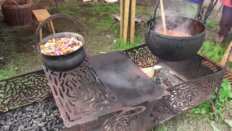 Viking-re-enactment-demonstration-of-Viking-cooking-methods-of-times-past-bringing-history-to-life-in-Waterford-Ireland