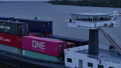 Casa-Blanca-Cargo-Ship-Navigating-Near-Moerdijk-Bridges-In-Netherlands