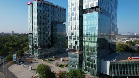 Office-Buildings-Near-The-House-Of-The-Free-Press-Square-In-Bucharest-Romania-At-Sunset