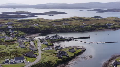 Aerial-shot-of-the-Isle-of-Scalpay,-an-island-near-the-Isles-of-Harris-and-Lewis-on-the-Outer-Hebrides-of-Scotland
