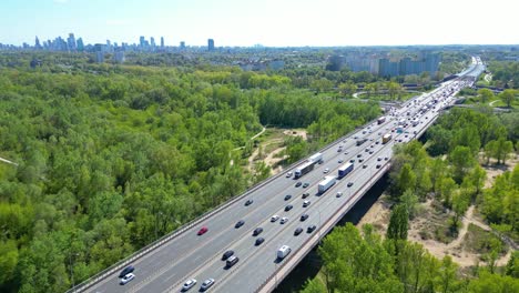 Aerial-following-shot-elevated-multiple-roads-junction
