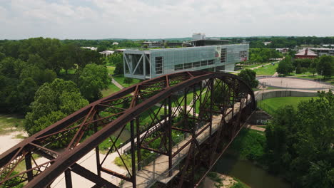 Aerial-View-Of-Clinton-Presidential-Park-Bridge-And-William-J