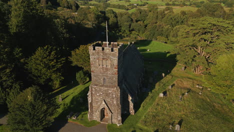 Establishing-Aerial-Drone-Shot-Around-St-Paul's-Church-at-Golden-Hour