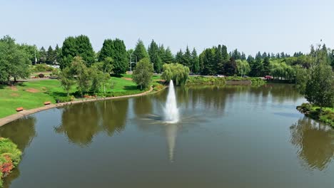 Murray-Hill-Lake-with-fountains-is-located-in-south-Beaverton-Oregon-next-to-Murray-Scholls-shopping-center-and-features-fountains-and-wildlife