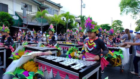 Groupd-of-musicians-playing-music-on-the-large-xylophone-on-the-road