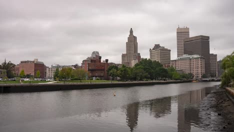 Skyline-timelapse-of-Providence-Rhode-Island-with-water-in-New-England