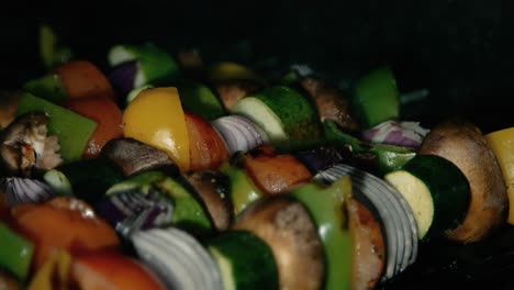 Vegetable-Kebabs-Being-Gently-Cooked-on-Smokey-BBQ