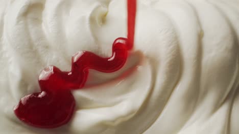 Whipped-cream-with-strawberry-syrup
