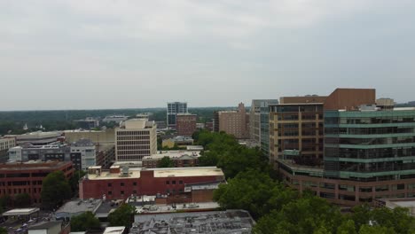 A-drone-shot-showing-the-heart-of-downtown-Greenville-South-Carolina