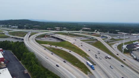 A-drone-shot-of-I-85-and-I-385-of-the-gateway-project-in-Greenville-South-Carolina