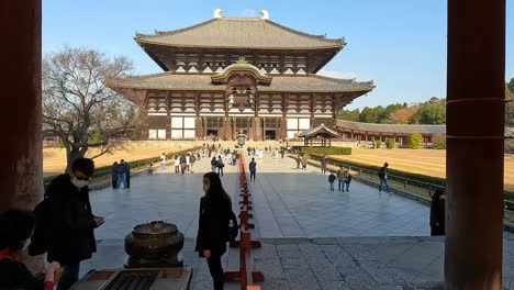 Sala-Principal-Del-Templo-Todai-ji,-Nara,-Japón