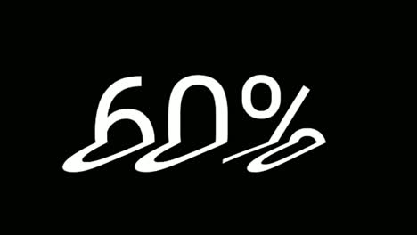 Zahl-Sechzig-Prozent-60-%-Animationsgrafik-Mit-Glitch-Effekt-Auf-Schwarzem-Hintergrund