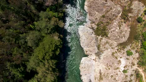 Aerial:-Kawarau-River-Flowing-Eastwards-Through-A-Dramatic-Nature-Landscape-In-New-Zealand