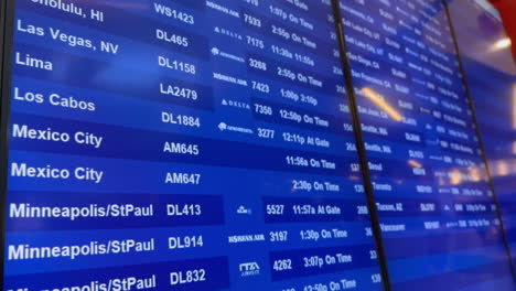 Close-up-on-Flight-Information-Display-System-Board-at-LAX-International-Airport-Arrivals-and-Departures-Area-on-7-13-2023
