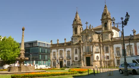 Majestuosa-Arquitectura-De-La-Iglesia-De-San-Marcos-En-Braga,-Portugal