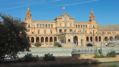 Static-shot-of--Plaza-de-España-in-Seville