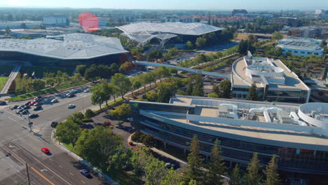 NVIDIA-corporate-headquarters-in-Santa-Clara,-California---aerial-orbit