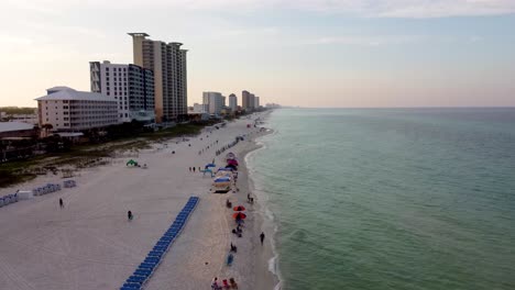 Panama-City-Beach-Florida-Gulf-of-Mexico-Aerial-view-during-morning-dawn