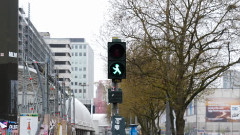 Close-up-of-little-traffic-light-man,-East-German-Ampelmann,-Germany