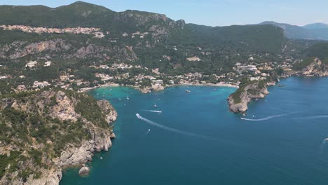 Beautiful-Establishing-Drone-Shot-of-Rocky-Coastline-in-Greece