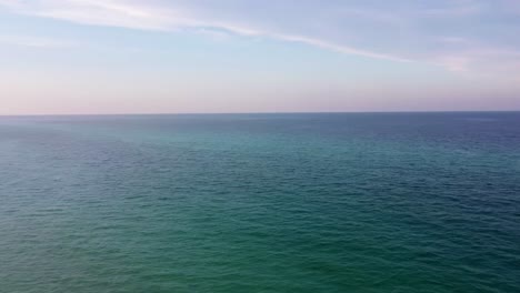 Morning-beach-aerial-of-Panama-City-Beach,-Florida