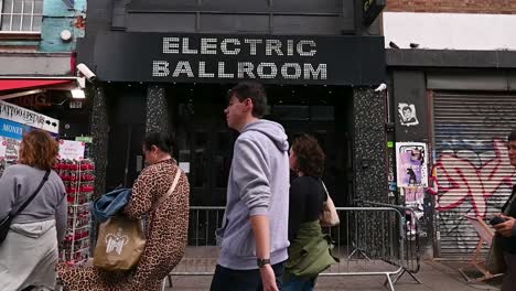 Walking-past-Elctric-Ballroom-in-Camden,-London,-United-Kingdon