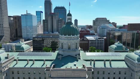 Indiana-statehouse-in-downtown-Indianapolis,-IN