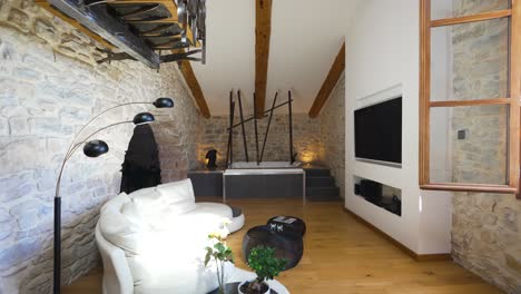 Slow-dolly-shot-revealing-a-living-room-within-a-villa-in-the-Nimes-countryside