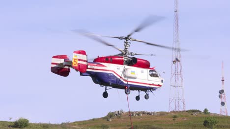A-hovering-Kamov-Ka-32T-firefighting-helicopter-with-coaxial-rotors