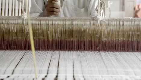 Indian-traditional-handloom-wooden-weaving-machine
