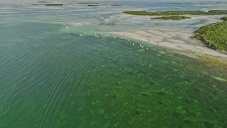Key-West-Florida-Aerial-v32-cinematic-birds-eye-view-drone-flyover-Snipe-point-keys-capturing-pristine-mangrove-island,-sandy-beach-and-turquoise-waters---Shot-with-Mavic-3-Cine---February-2023
