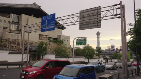 Osaka-Tennoji-Looking-Towards-Shinsekai-Tower-in-Japan