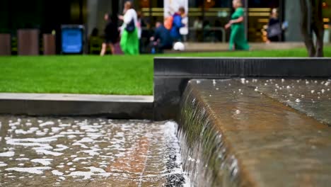 Out-for-lunch-in-St-Pancras-Square,-London,-United-Kingdom