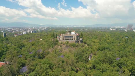 Drone-shot-Chapultepec-Castle-in-Mexico-City