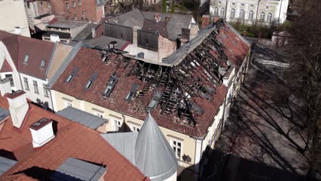 Drone-shot-of-burned-house-in-Tartu