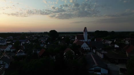 Colourful-golden-hour-footage-of-the-town-of-Bubesheim-in-Germany