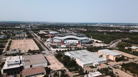 Hyperlapse-FPS-4K-Roof-Top-Dome-Drone-Shot-of-IG-Investors-Group-Field-University-of-Manitoba-Winnipeg-Blue-Bombers-Football-and-Soccer-Concert-Stadium-Arena-in-Canada