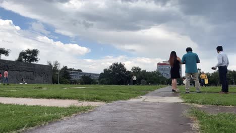 A-day-at-Ciudad-Universitaria,-UNAM-timelapse-at-Mexico-City