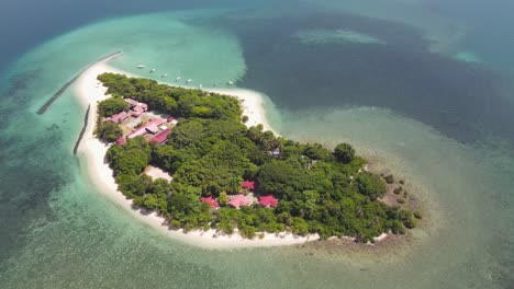 Aerial-View-Of-Selingan-Island-At-Turtle-Islands-National-Park