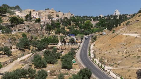 Jerusalem-old-city-quarters,-Aerial-view